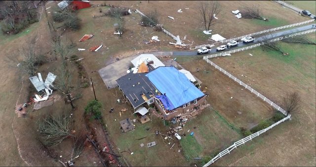 1-11-2020 Carrolton, MS – Pickens County EF2 Tornado Damage – Drone
